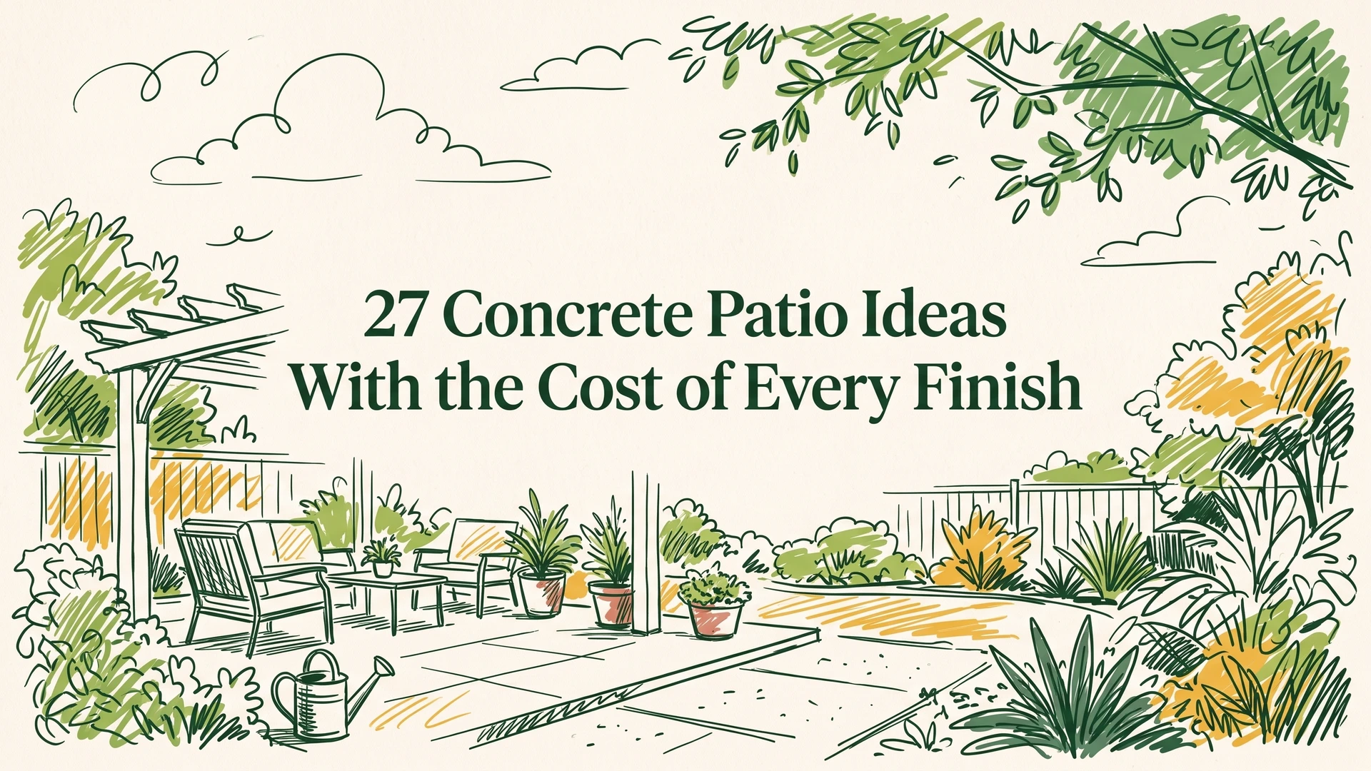 Cement Patio Rounded 27 Concrete Patio Ideas With Finish Costs